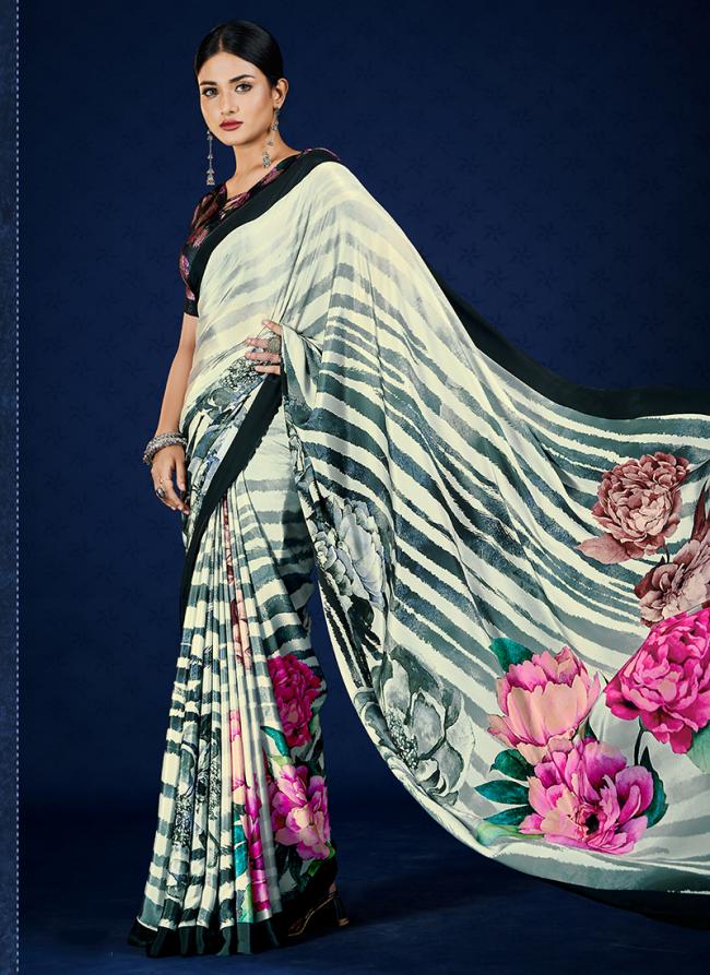 Crepe Multi Colour Casual Wear Printed Saree